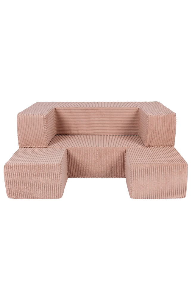 MeowBaby® Zachte Fluwelen Kubus Sofa - Poederroze-mercibeaucoupp.eu