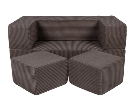 MeowBaby® Soft Velvet Cube Sofa - Brown