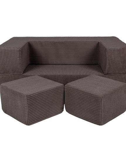 MeowBaby® Soft Velvet Cube Sofa - Brown