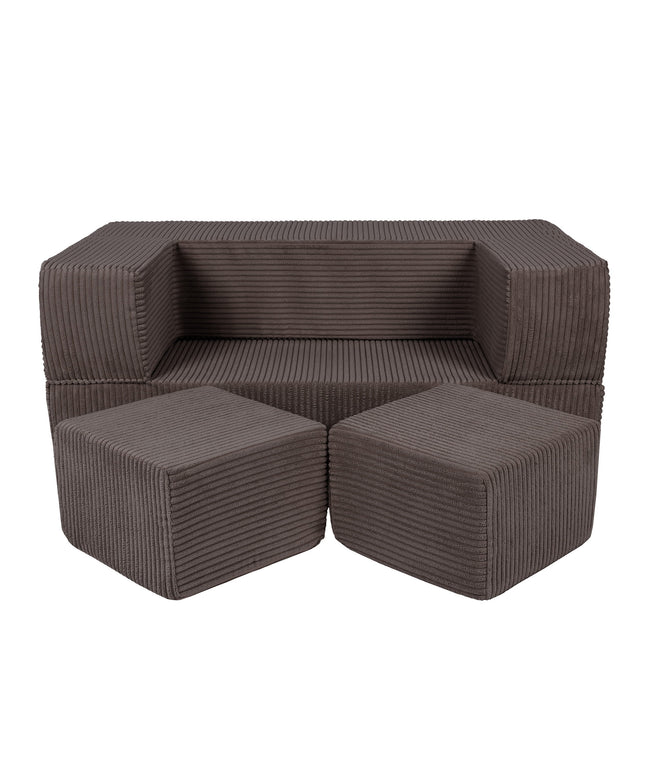 MeowBaby® Soft Velvet Cube Sofa - Brown
