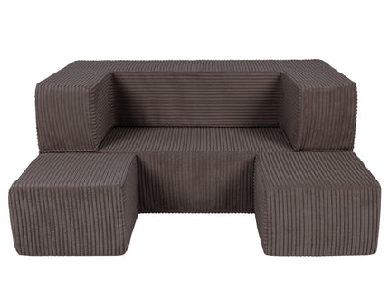 MeowBaby® Soft Velvet Cube Sofa - Brown