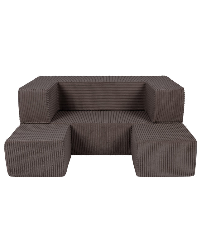 MeowBaby® zacht fluwelen kubus sofa - bruin-mercibeaucoupp.eu
