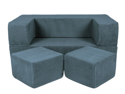 MeowBaby® Soft Velvet Cube Sofa - Turquoise