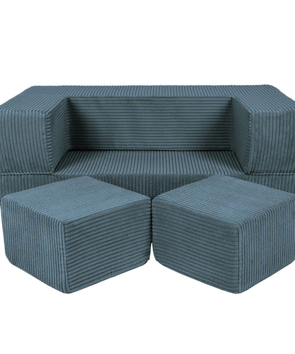 MeowBaby® Soft Velvet Cube Sofa - Turquoise