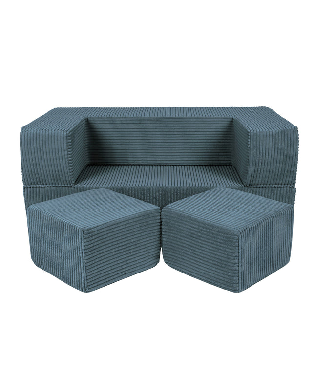 MeowBaby® Soft Velvet Cube Sofa - Turquoise