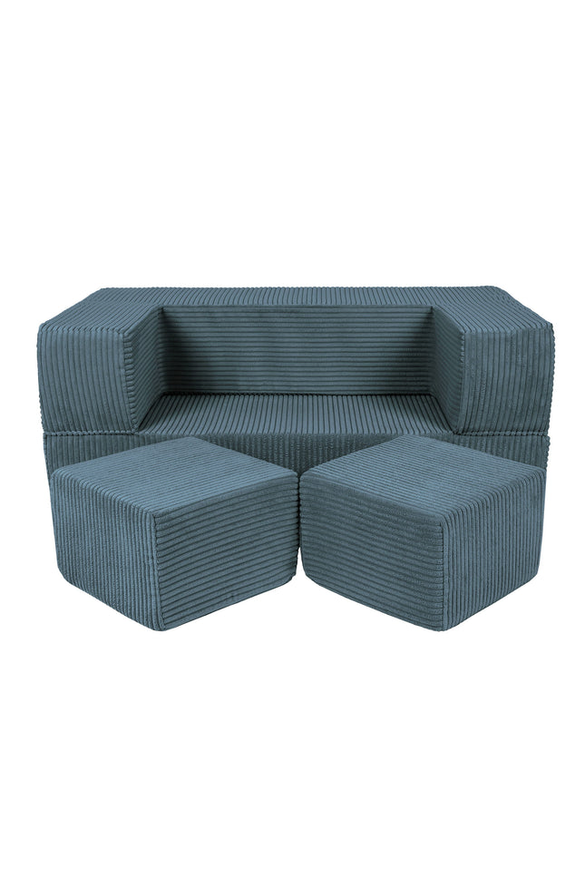 MeowBaby® zachte fluwelen kubus sofa - Turquoise-mercibeaucoupp.eu