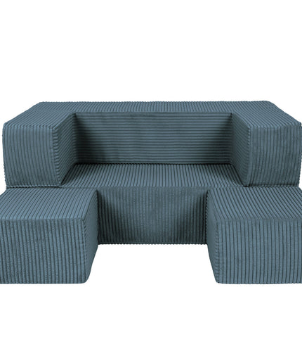 MeowBaby® zachte fluwelen kubus sofa - Turquoise-mercibeaucoupp.eu