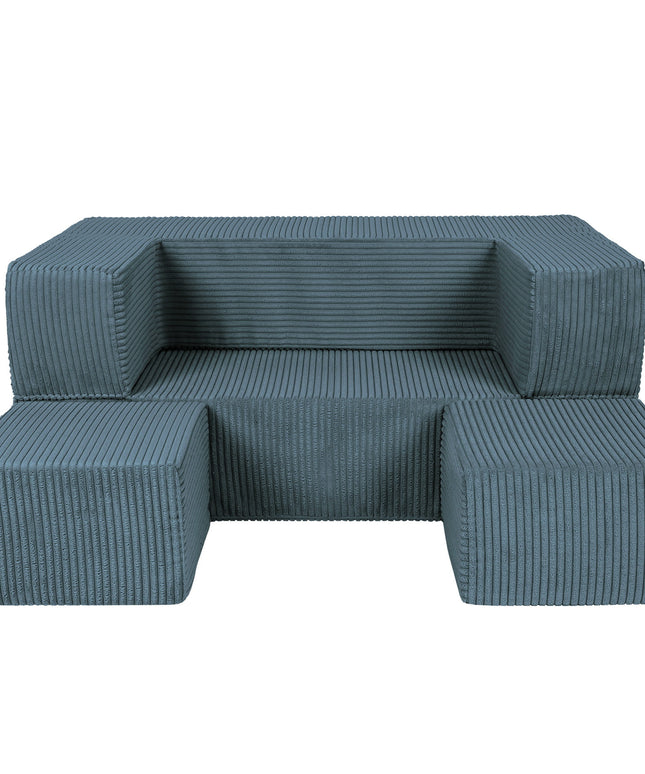 MeowBaby® zachte fluwelen kubus sofa - Turquoise-mercibeaucoupp.eu