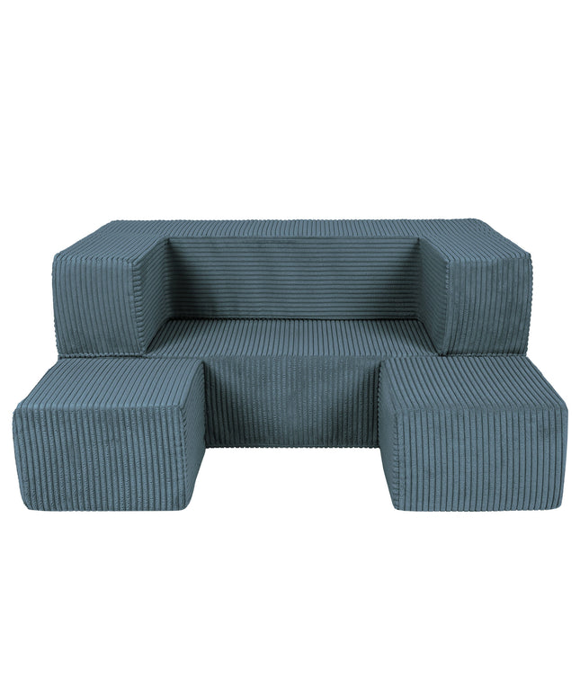 MeowBaby® zachte fluwelen kubus sofa - Turquoise-mercibeaucoupp.eu