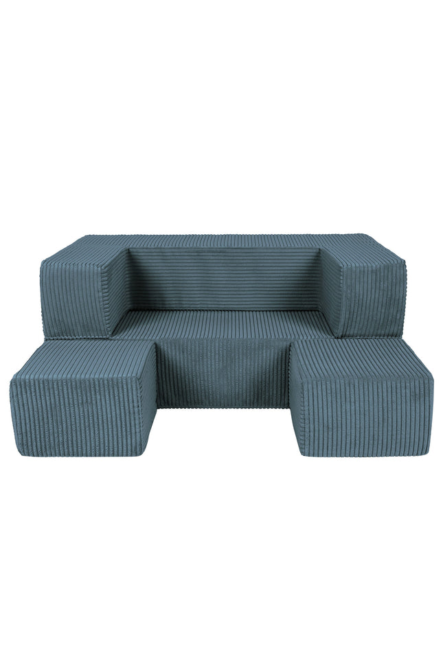 MeowBaby® zachte fluwelen kubus sofa - Turquoise-mercibeaucoupp.eu