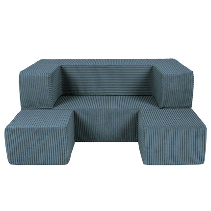 MeowBaby® zachte fluwelen kubus sofa - Turquoise-mercibeaucoupp.eu