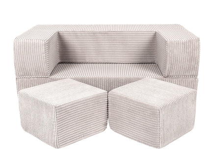 MeowBaby® Soft Velvet Cube Sofa - Ecru