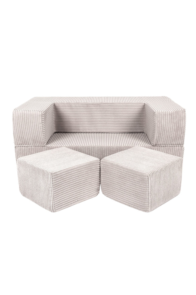 MeowBaby® zachte fluwelen kubus sofa - ecru-mercibeaucoupp.eu