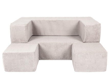 MeowBaby® Soft Velvet Cube Sofa - Ecru