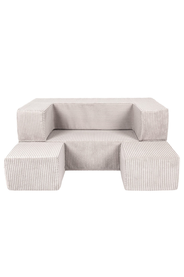 MeowBaby® zachte fluwelen kubus sofa - ecru-mercibeaucoupp.eu