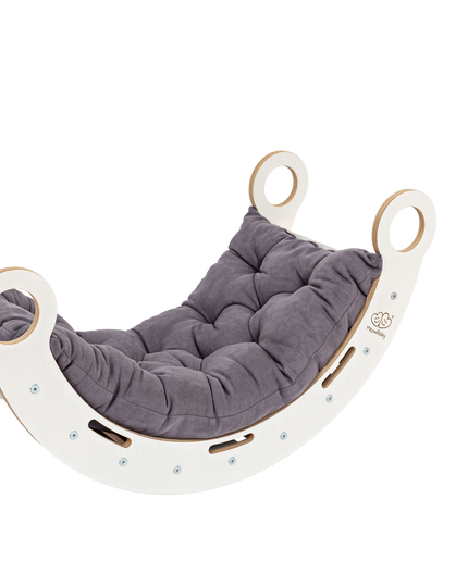 Witte Houten Droomwip met Kussen en Glijbaan - Groot-mercibeaucoupp.eu