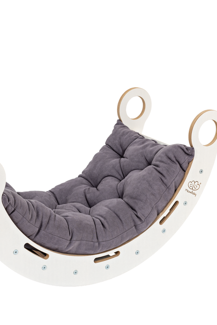 Witte Houten Droomwip met Kussen en Glijbaan - Groot-mercibeaucoupp.eu