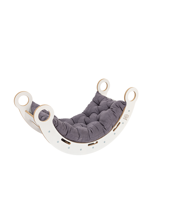 White Wooden Dream Rocker with Pillow and Slide - Large
