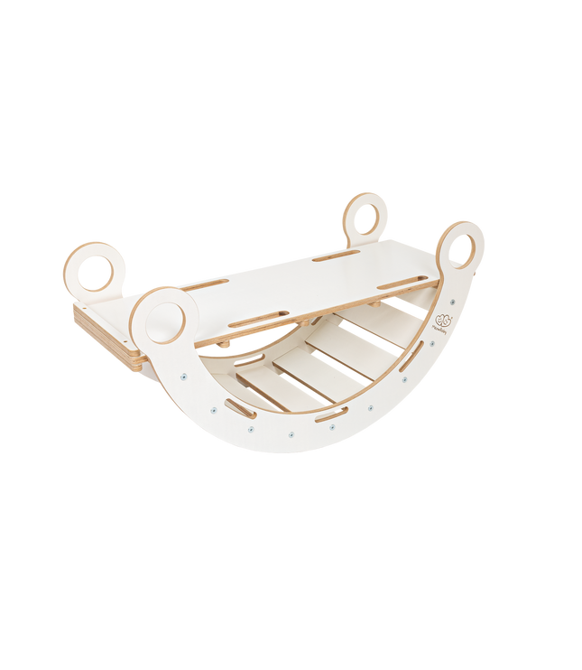 White Wooden Dream Rocker with Pillow and Slide - Large