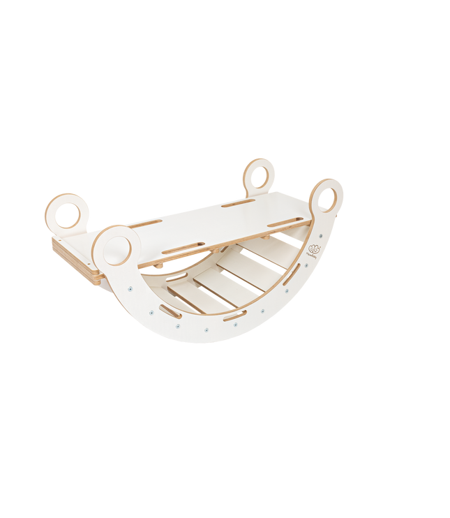 White Wooden Dream Rocker with Pillow and Slide - Small