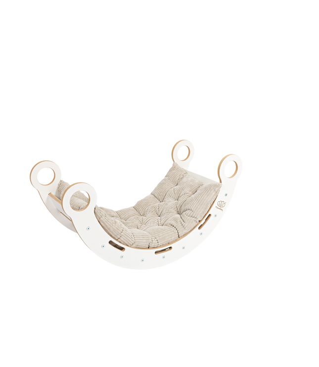 White Wooden Dream Rocker with Pillow and Slide - Large
