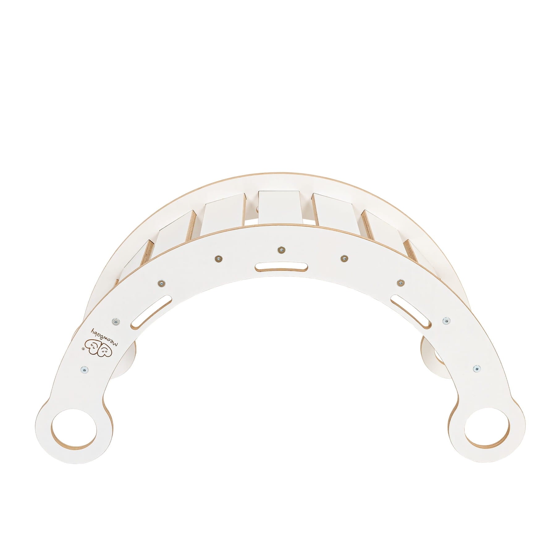 Witte houten droomwip met kussen en glijbaan - Klein-mercibeaucoupp.eu