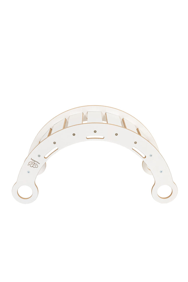 Witte houten droomwip met kussen en glijbaan - Medium-mercibeaucoupp.eu
