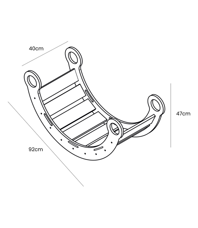 White Wooden Dream Rocker with Pillow and Slide - Medium