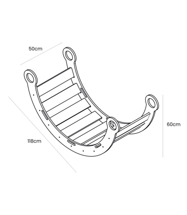 White Wooden Dream Rocker with Pillow and Slide - Large