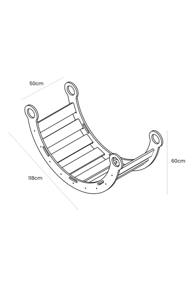 Witte houten droomwip met kussen, glijbaan en ladder - Groot-mercibeaucoupp.eu