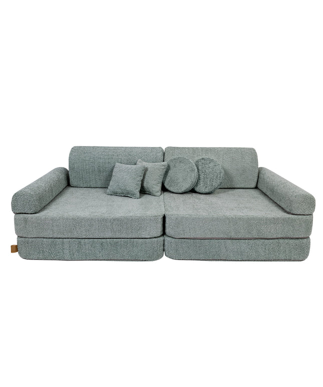 Grote modulaire sofa voor kinderen - premium boucle, frisse munt-mercibeaucoupp.eu