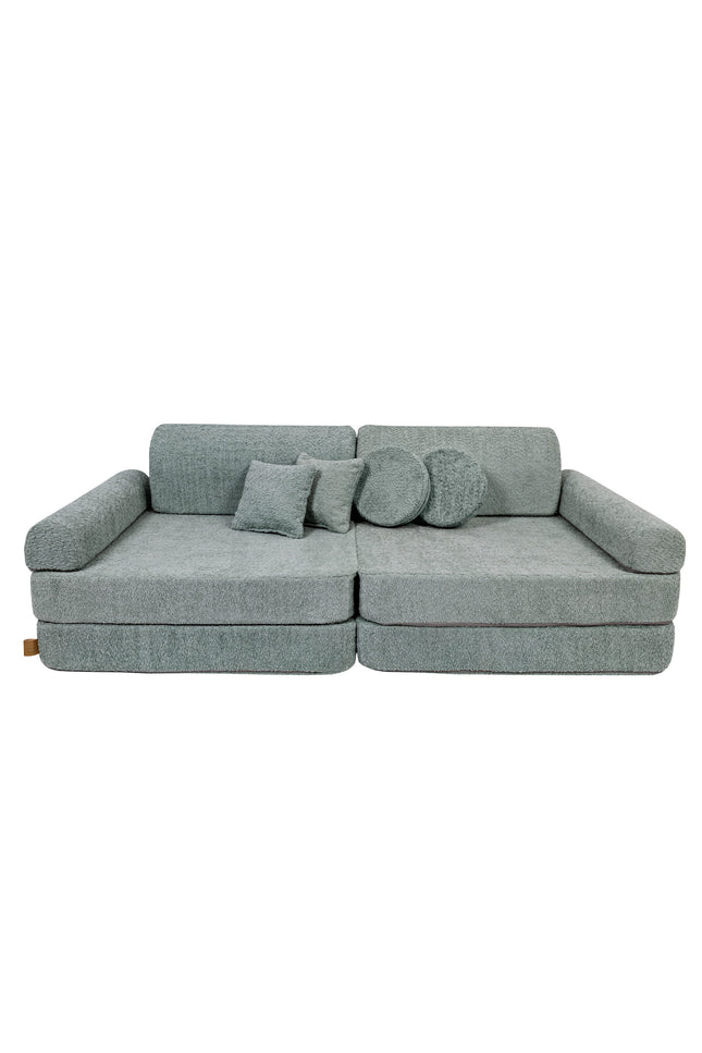 Grote modulaire sofa voor kinderen - premium boucle, frisse munt-mercibeaucoupp.eu