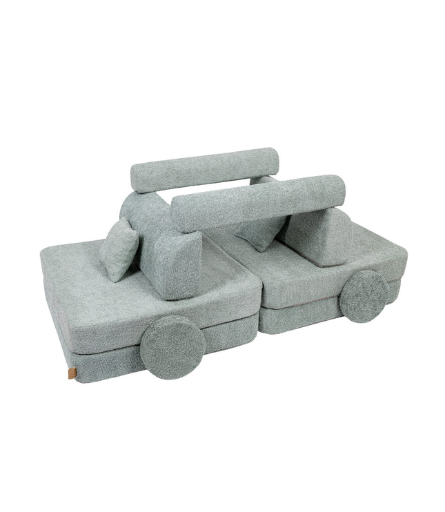 Large Modular Sofa for Kids - Premium Boucle, Fresh Mint