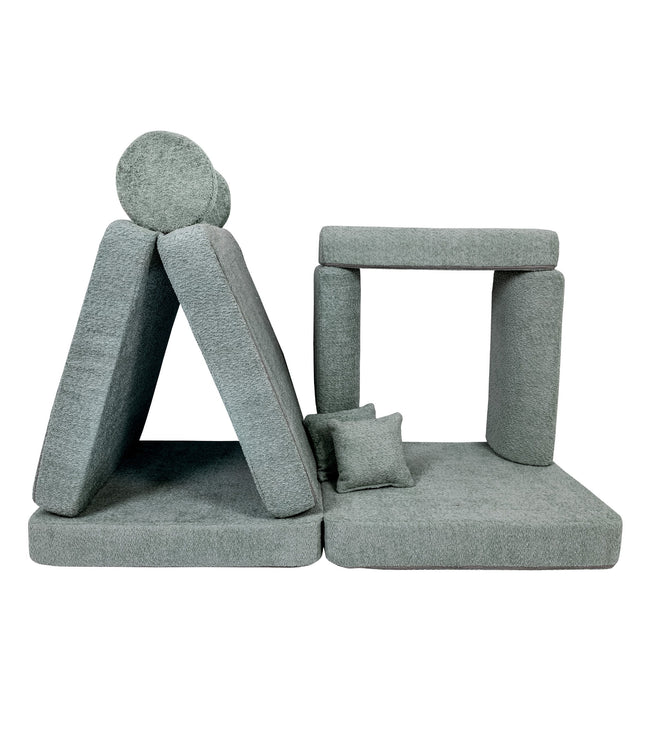 Large Modular Sofa for Kids - Premium Boucle, Fresh Mint