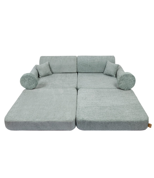 Large Modular Sofa for Kids - Premium Boucle, Fresh Mint