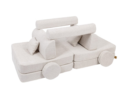Large Modular Sofa for Kids - Premium Boucle, Champagne Ecru