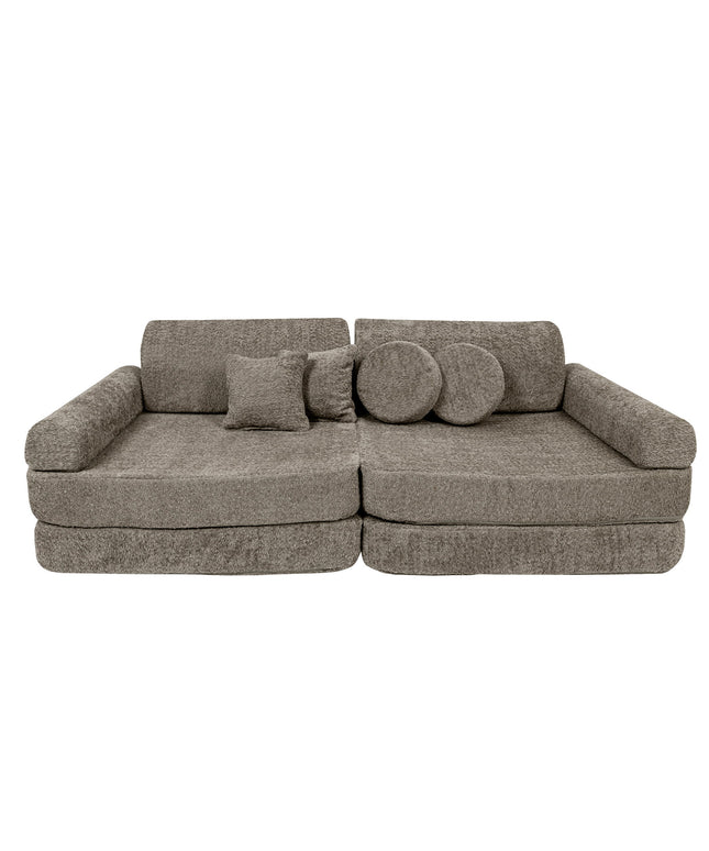 Grote Modulaire Sofa voor Kinderen - Premium Boucle, Tan Beige-mercibeaucoupp.eu