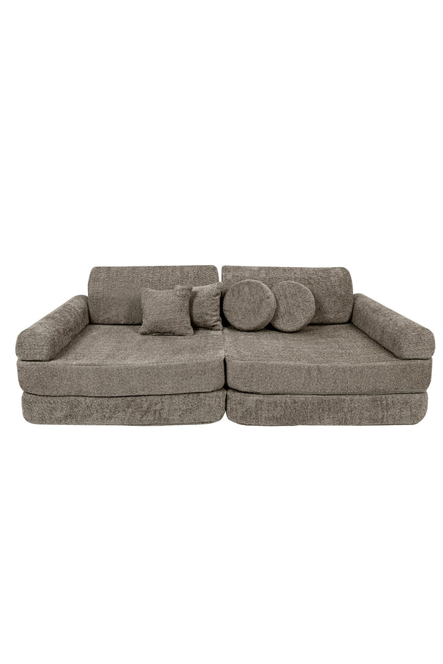 Grote Modulaire Sofa voor Kinderen - Premium Boucle, Tan Beige-mercibeaucoupp.eu
