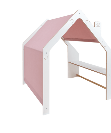 MeowBaby® Wit Houten Huis voor Kinderen - Roze Dak-mercibeaucoupp.eu