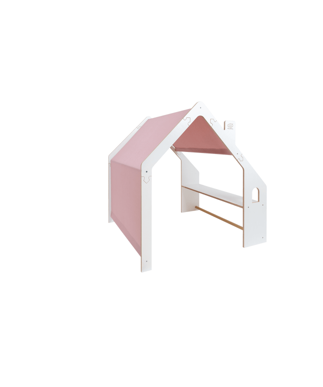 MeowBaby® Wit Houten Huis voor Kinderen - Roze Dak-mercibeaucoupp.eu