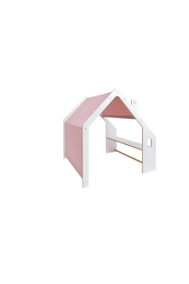 MeowBaby® Wit Houten Huis voor Kinderen - Roze Dak-mercibeaucoupp.eu