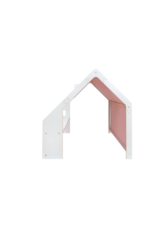 MeowBaby® Wit Houten Huis voor Kinderen - Roze Dak-mercibeaucoupp.eu