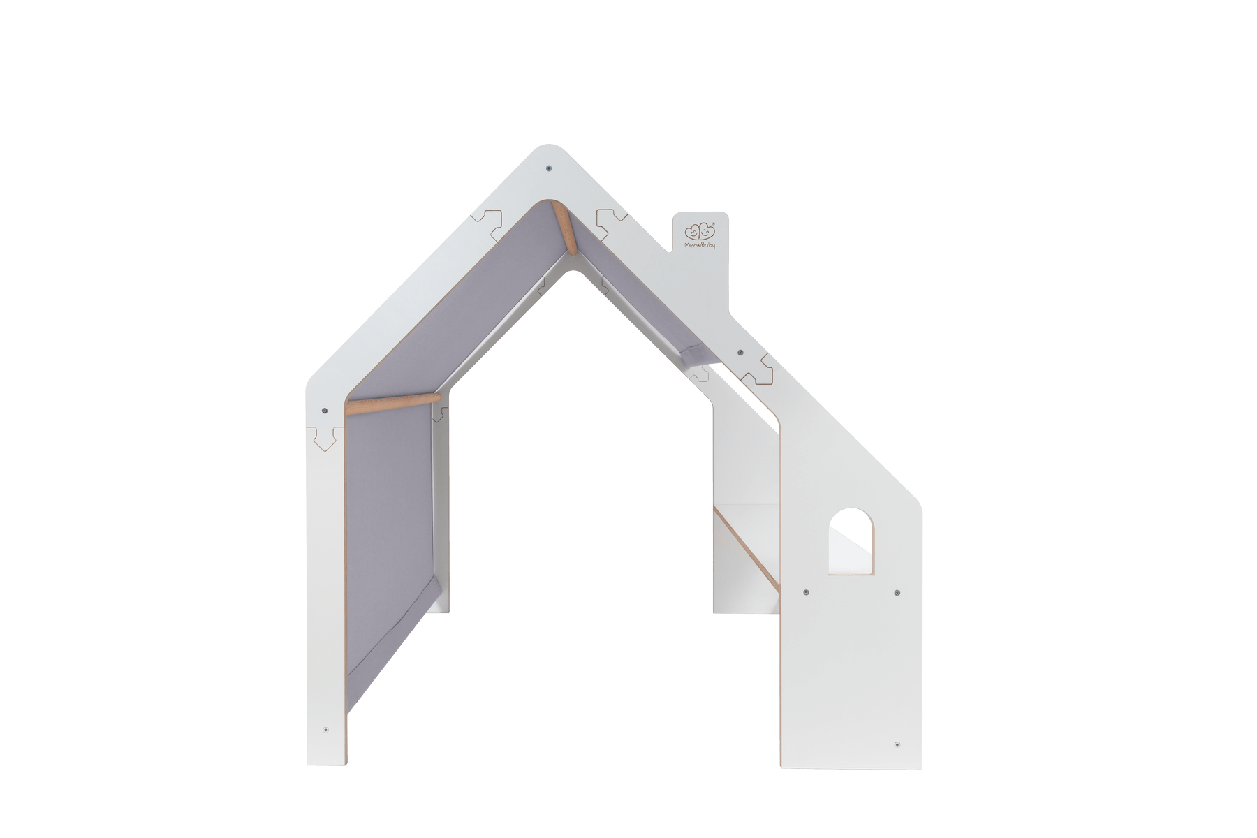 MeowBaby® Wit Houten Huisje voor Kinderen - Blauw Dak-mercibeaucoupp.eu