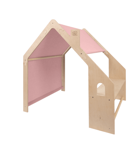MeowBaby® Natuurlijk Houten Huis voor Kinderen - Roze Dak-mercibeaucoupp.eu