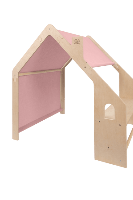 MeowBaby® Natuurlijk Houten Huis voor Kinderen - Roze Dak-mercibeaucoupp.eu