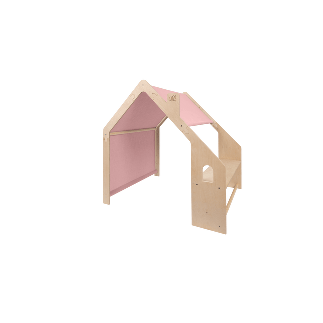 MeowBaby® Natuurlijk Houten Huis voor Kinderen - Roze Dak-mercibeaucoupp.eu