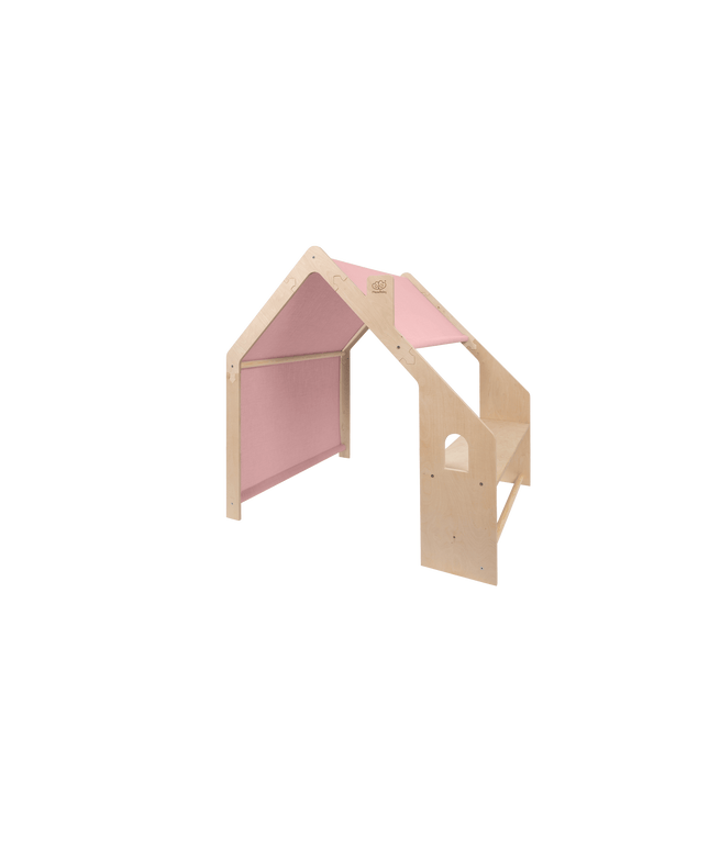 MeowBaby® Natuurlijk Houten Huis voor Kinderen - Roze Dak-mercibeaucoupp.eu