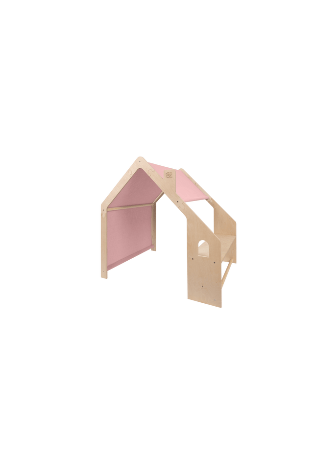 MeowBaby® Natuurlijk Houten Huis voor Kinderen - Roze Dak-mercibeaucoupp.eu