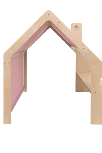 MeowBaby® Natuurlijk Houten Huis voor Kinderen - Roze Dak-mercibeaucoupp.eu