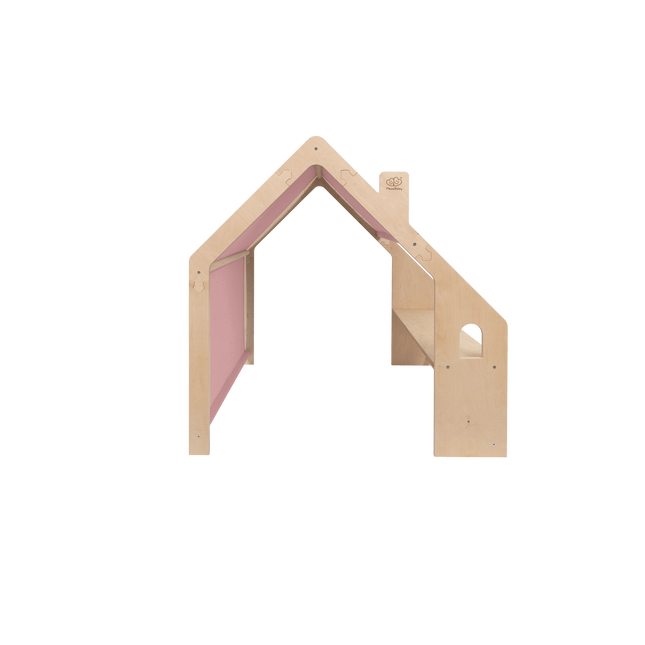 MeowBaby® Natuurlijk Houten Huis voor Kinderen - Roze Dak-mercibeaucoupp.eu